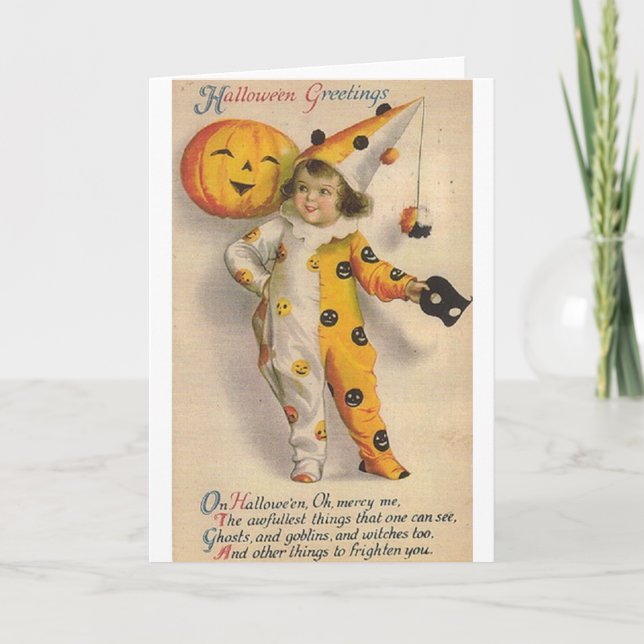 Carte de voeux d'Halloween victorienne (Devant)