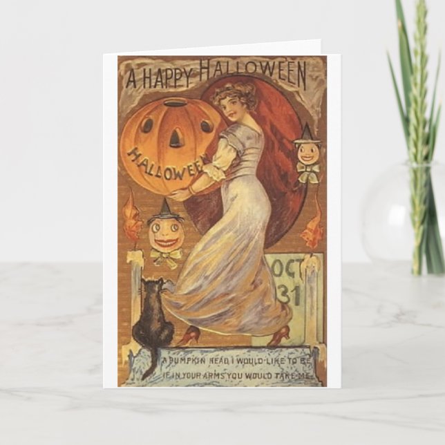 Carte de voeux d'Halloween victorienne (Devant)