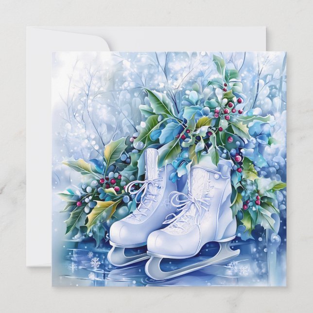 Carte de voeux d'hiver bleue (Devant)
