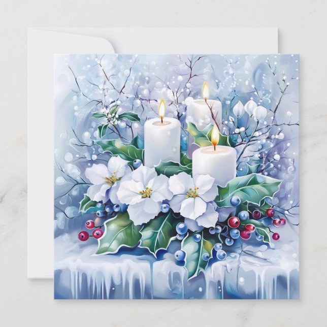 Carte de voeux d'hiver bleue (Devant)