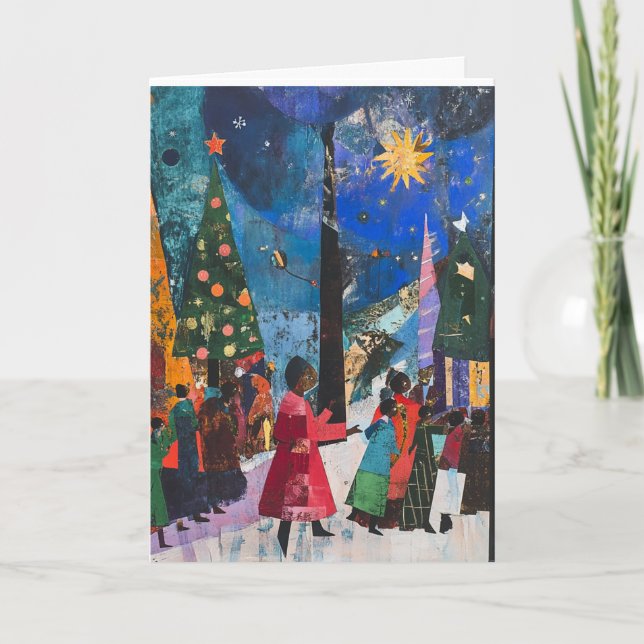 Carte de vœux d'hiver de l'arbre expressionniste u (Devant)