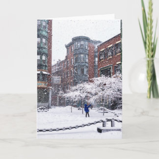 Carte de vœux d'hiver de North End de Boston