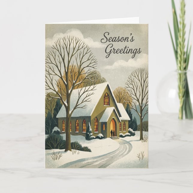 Carte de vœux d'hiver pour l'église (Devant)