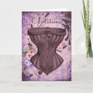 Carte de voeux d'illustration de corset de