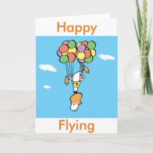 Carte de voeux Ding Duck Balloon Cartoon