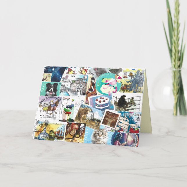 Carte de voeux Divers timbres Postage (Devant)