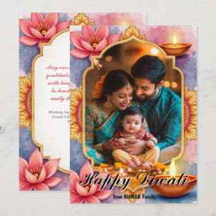 Carte de vœux Diwali aux bénédictions lumineuses