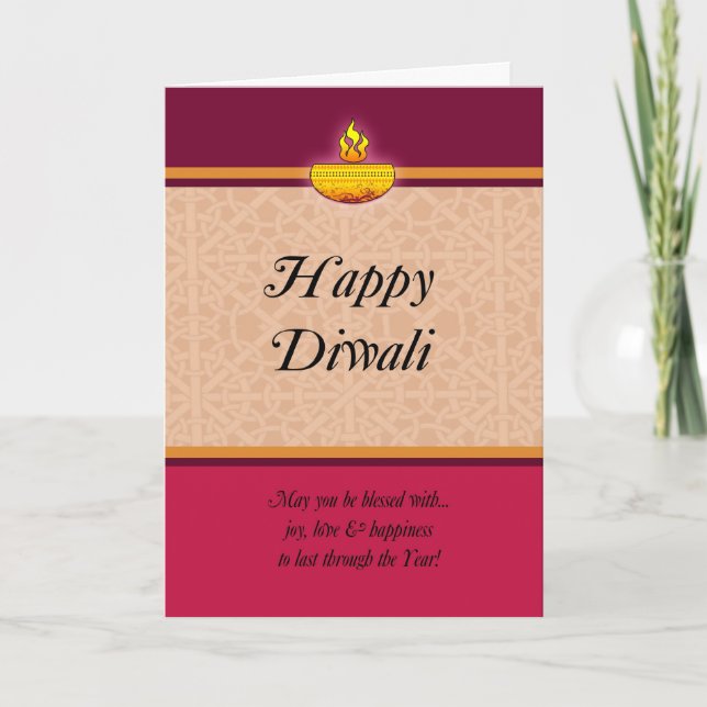Carte de voeux Diwali avec Lampe (Devant)