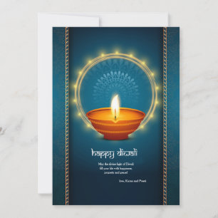 Carte de voeux Diwali Oil Lamp