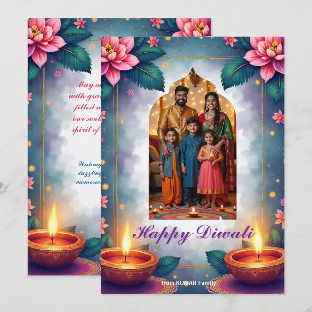 Carte de vœux Diwali Starry Arch (Devant / Derrière)