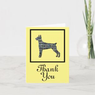 Carte de voeux Doberman Pinscher Chien Merci