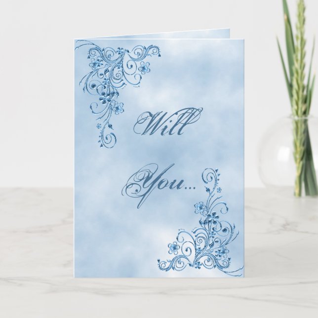 Carte de voeux d'Officiant : Élégance de bleu de (Devant)