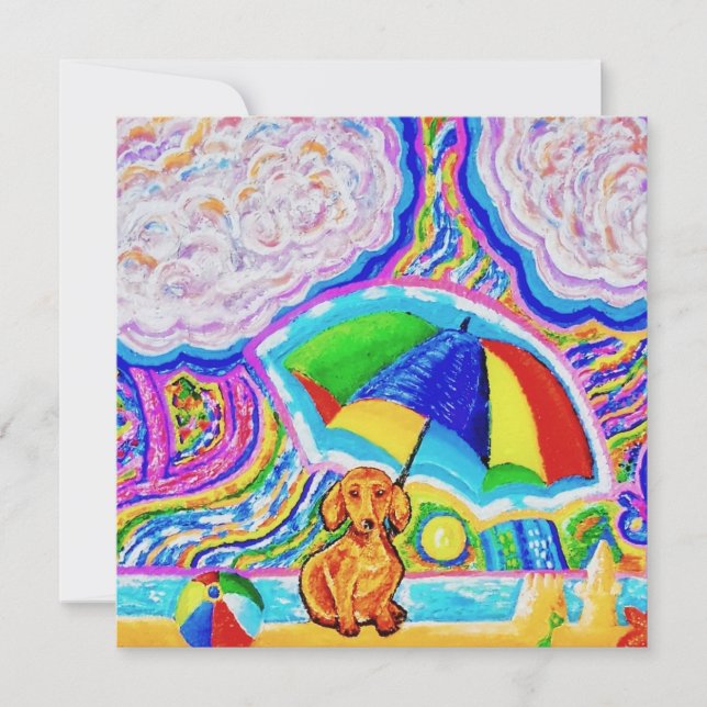 Carte de voeux Dog on A Beach (Devant)