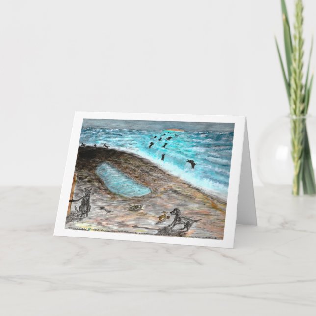 Carte de voeux Doggie Beach Party (Devant)