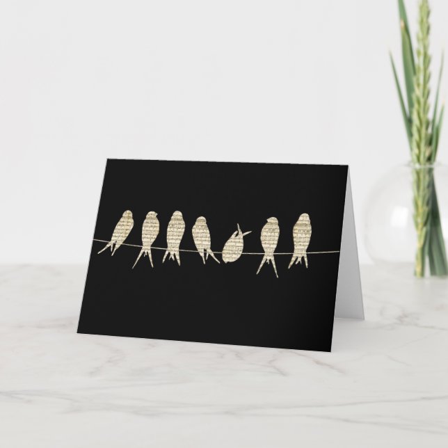 Carte de voeux d'oiseaux musicaux (Devant)