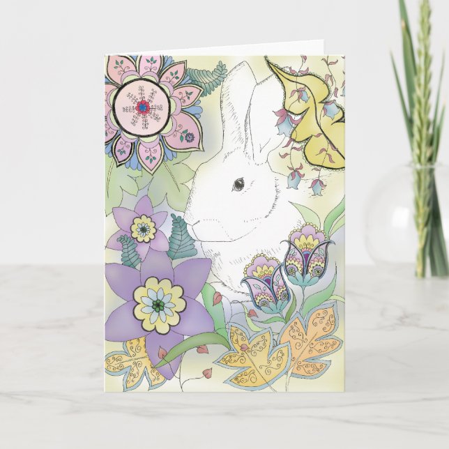 Carte de voeux d'or de lapin (Devant)
