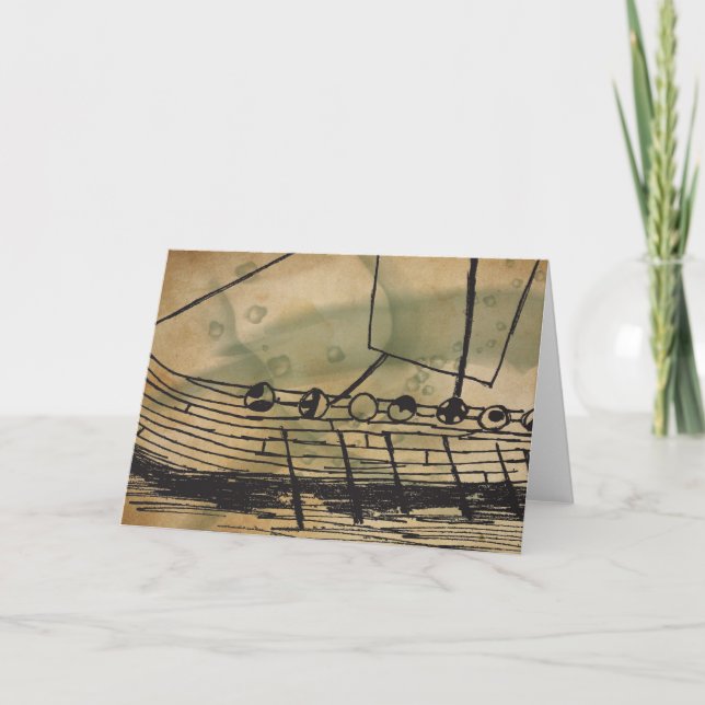Carte de voeux d'Ormen Lange de bateau de Viking (Devant)