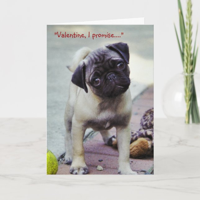 Carte de voeux douce de Valentine #1 de chiot de (Devant)