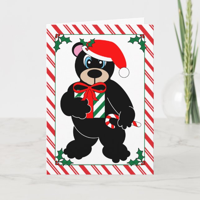 Carte de voeux d'ours de Noël (Devant)