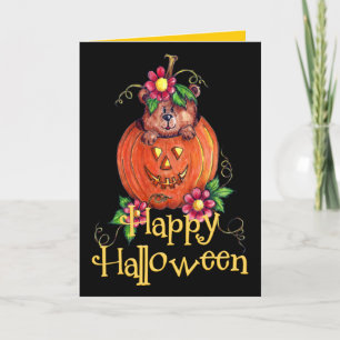 Carte de voeux d'ours d'Halloween