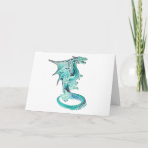 Carte de vœux Dragon bleu ciel - Dragon céleste fa