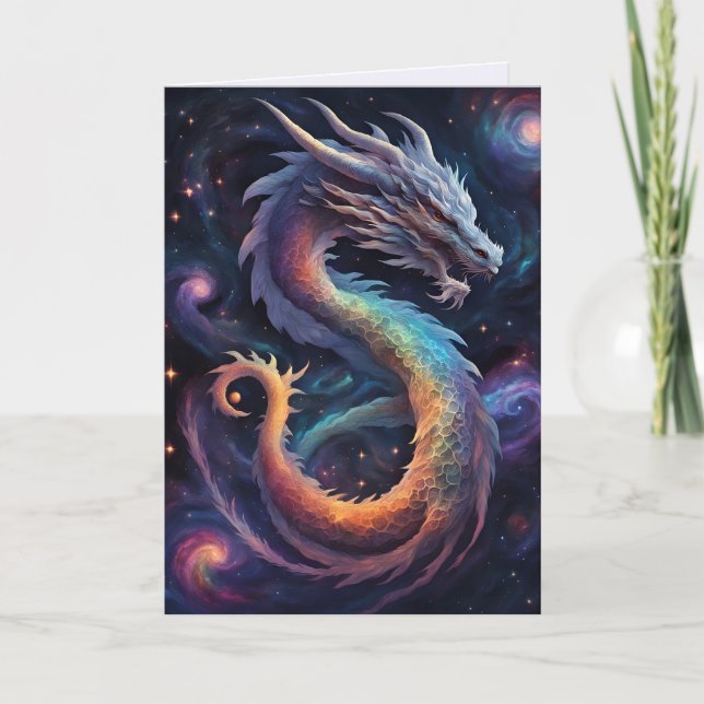 carte de vœux dragon cosmique (Devant)