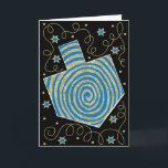 Carte de voeux "Dreidel Pinwheel" avec Enveloppe<br><div class="desc">Carte de voeux "Dreidel Pinwheel, Bleu/Or" avec Enveloppe. Pour personnaliser, supprimez du texte à l'intérieur de la carte et remplacez-le par votre propre message. Choisissez votre style de police, votre couleur et votre taille préférés. Vous pouvez modifier la couleur Arrière - plan en sélectionnant une nouvelle couleur arrière - plan....</div>