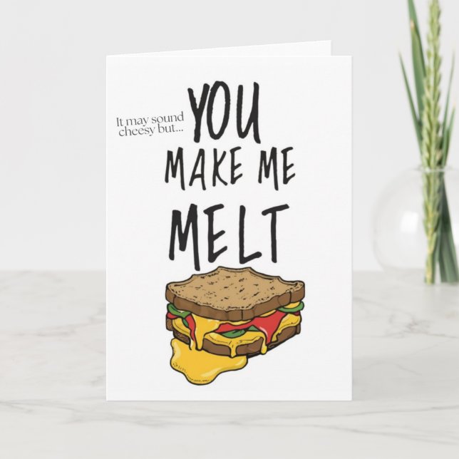Carte de vœux drôle au fromage fondu grillé (Devant)