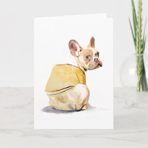 Carte de vœux drôle avec un bouledogue français