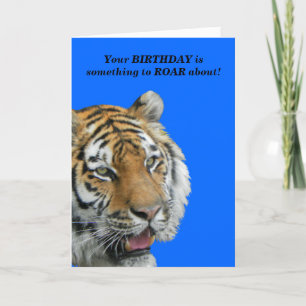 Carte de voeux drôle d'anniversaire de tigre