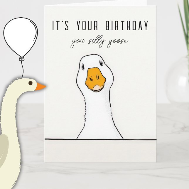 Carte de vœux drôle d'anniversaire Silly Goose pli (Créateur téléchargé)