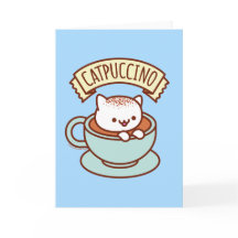 Carte de vœux drôle de chat : CATPUCCINO