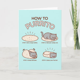 Carte de vœux drôle de chat : COMMENT PURRITO