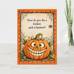 Carte de vœux drôle de citrouille d'Halloween