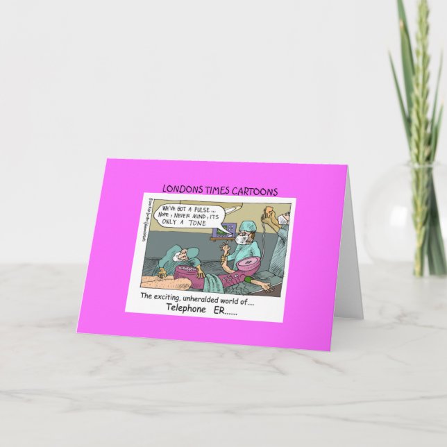 Carte de vœux drôle de dessin animé Code Téléphone (Devant)