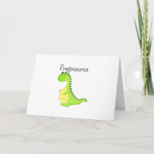 Carte de vœux drôle de dinosaure enceinte Pregosau