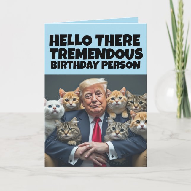 CARTE DE VOEUX DRÔLE DE DONALD TRUMP CHAT (Devant)