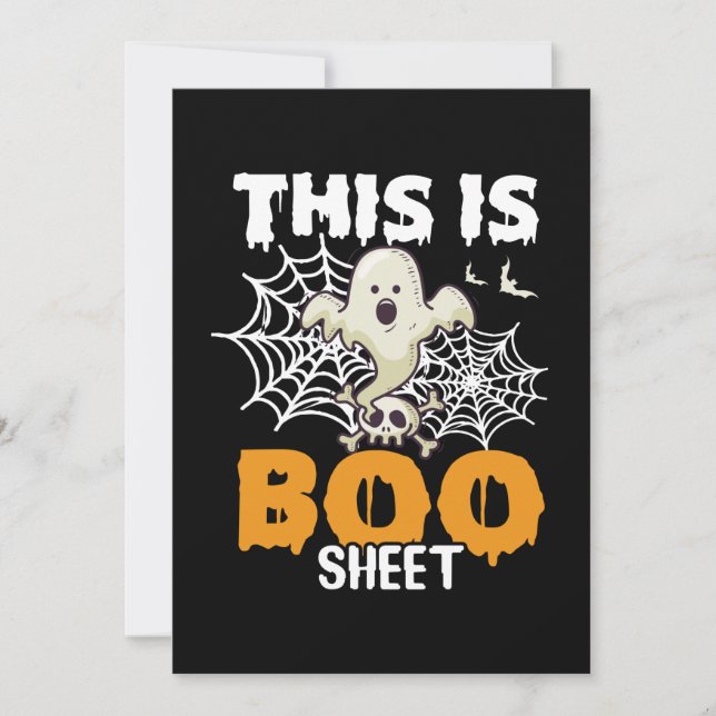 Carte de vœux drôle de fantôme pour Halloween Boo  (Devant)
