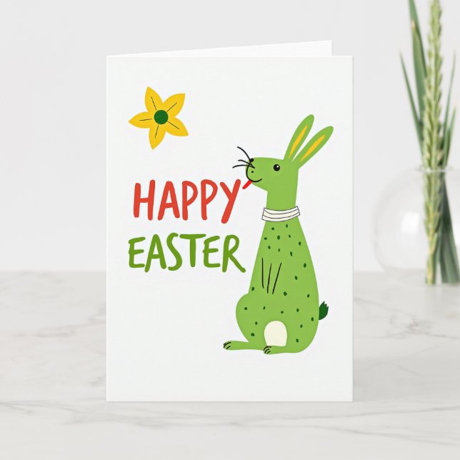 Carte de vœux drôle de lapin de Pâques (Devant)