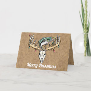 Carte de vœux drôle de Noël pour la pêche et la ch