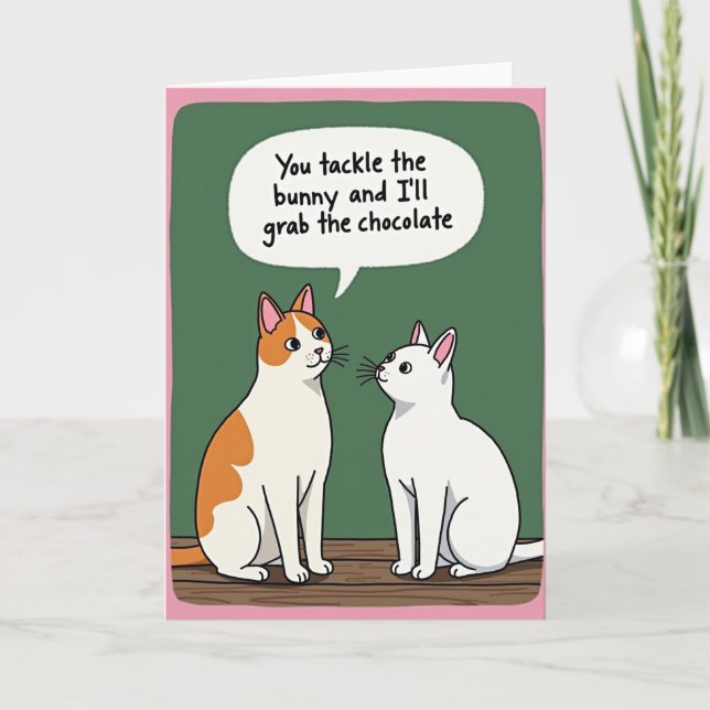 Carte de vœux drôle de plan de chat (Devant)