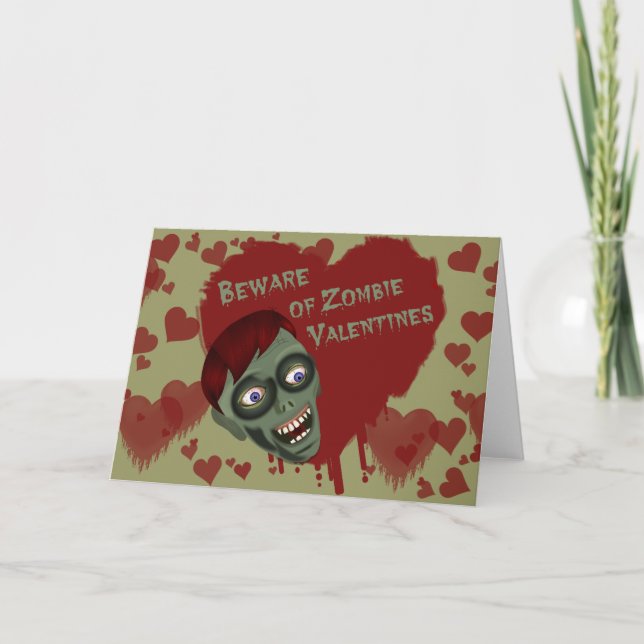 Carte de voeux drôle de Valentine de zombi (Devant)