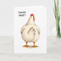 Carte de vœux drôle Devine quoi Cul de poulet