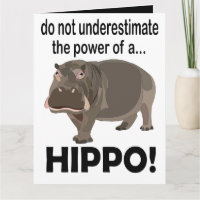 Carte de vœux drôle d'hippopotame animal