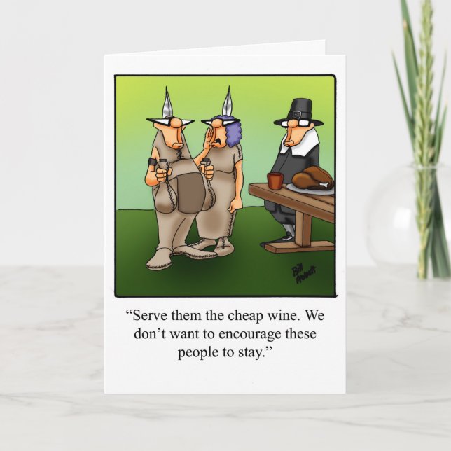 Carte de vœux drôle d'humour de Thanksgiving (Devant)