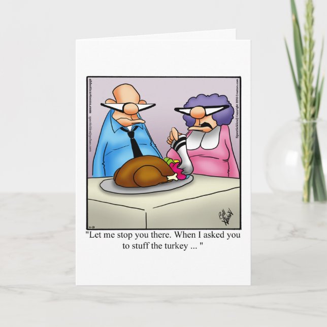 Carte de vœux drôle d'humour de Thanksgiving (Devant)
