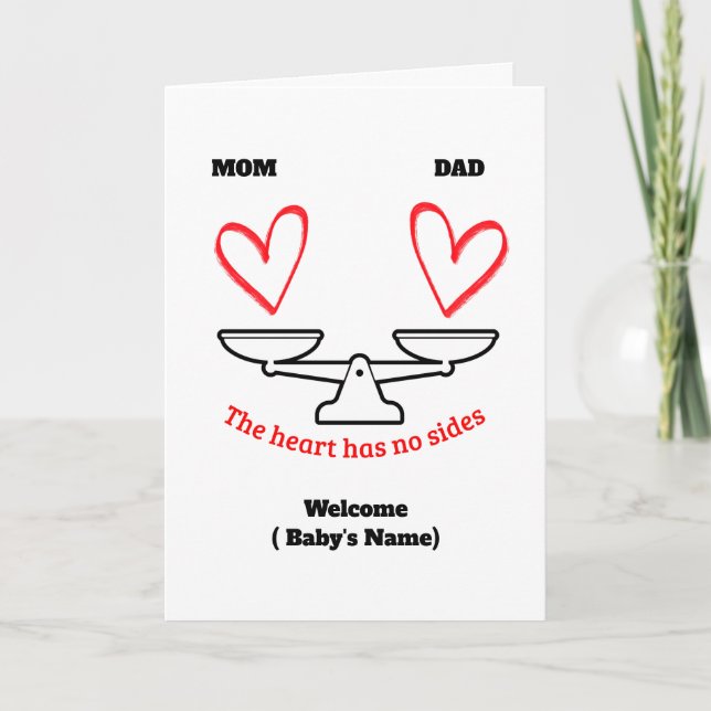 Carte de vœux drôle Équilibre Maman vs Papa - Pers (Devant)