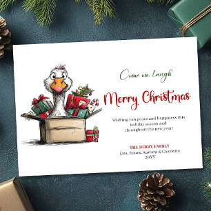Carte de vœux drôle et fantaisie de Noël avec une 