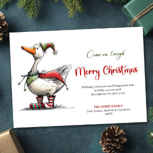 Carte de vœux drôle et fantaisiste de Noël avec un