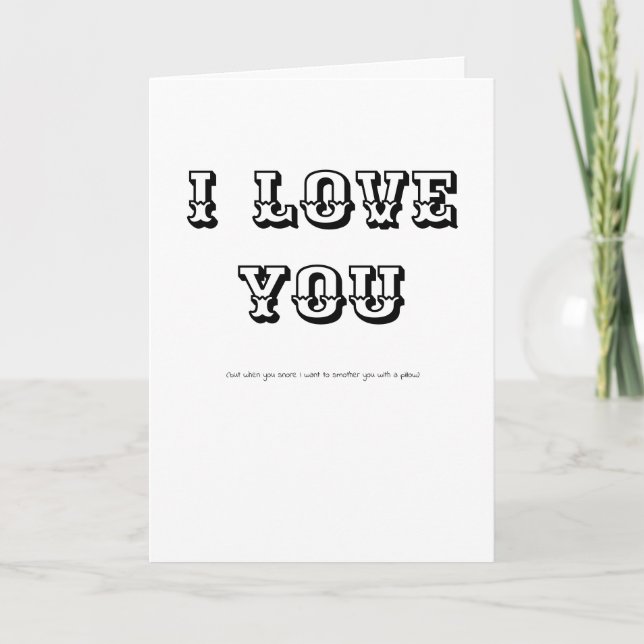 Carte de voeux drôle JE T'AIME mais... (Devant)